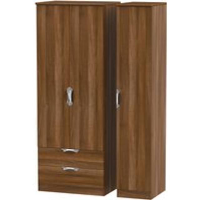 Ready Assembled 2 U Holborn Triple Wardrobe with 2 Drawers (Ready Assembled) in Walnut