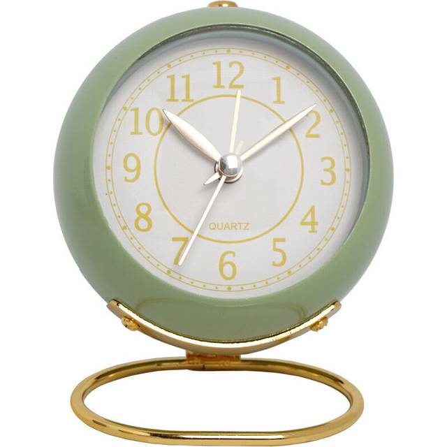 Analog Alarm Clocks,Retro Backlight Cute Simple Design Small Desk Clock with Night Light,Silent Non-Ticking,Battery Powered,for Kids
