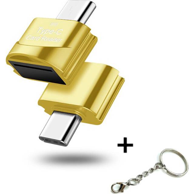 (Yellow) Portable USB Mini Type C Card Reader For Huawei Samsung Xiaomi Phone Card Reader For Type C Port Laptop SD Card OTG Adapters