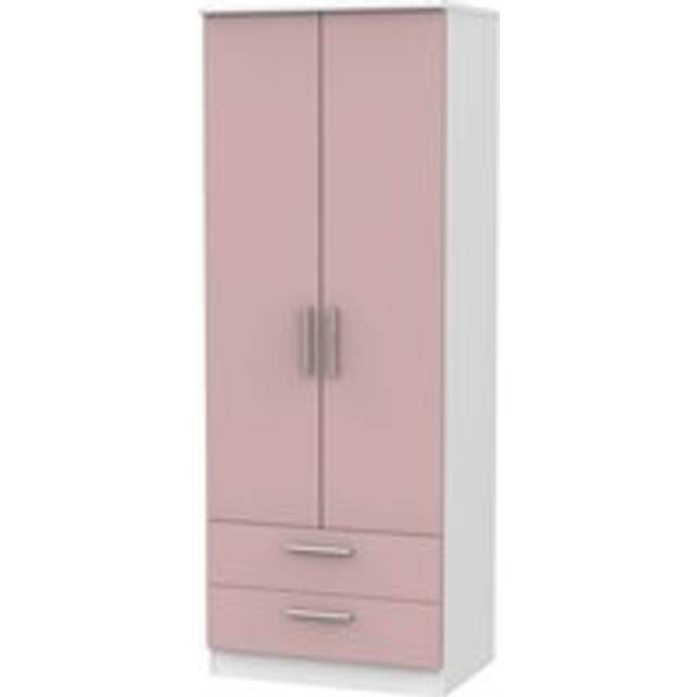 Windsor 2 Door 2 Drawer Wardrobe (Ready Assembled) - Dusty Pink - One Size