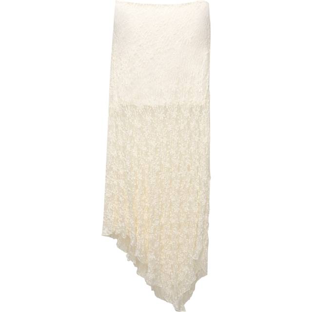 Pull&Bear – Beige, asymmetrisk midikjol-Naturlig