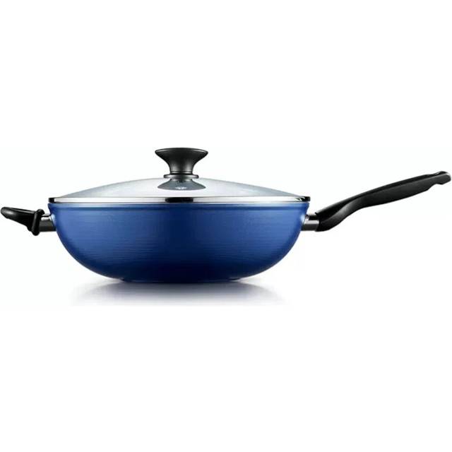 Blue diamond 30 cm wok with lid ceramic non-stick stir-fry pan cc005427-003 -new