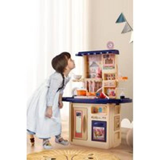 86cm x 60cm x 28cm Toddler Kitchen Toy Playset with Real Sounds & Lights - Multi - One Size
