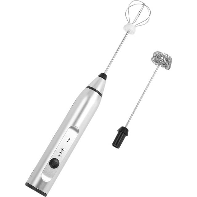 Rechargeable Electric Milk Frother With 2 Whisks, Handheld Foam Maker For Coffee, Latte, Cappuccino, Hot Chocolate, Drink Mixer