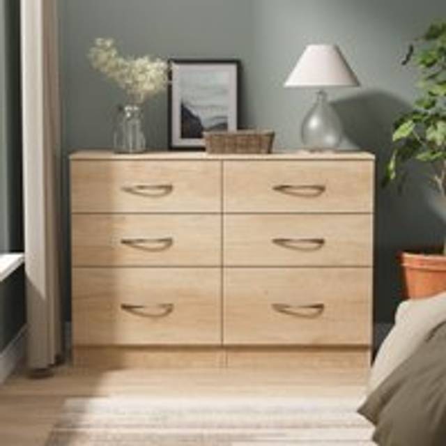 Hampshire 6 Drawer Wide Chest (Ready Assembled) - Light Oak - One Size