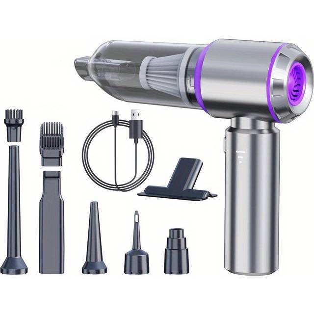 TEMU Household And Automotive Handheld Wireless Car Vacuum Cleaner Usb Charging Wireless Vacuum Cleaner, Brushless Motor, Super Strong Suction, Cleaning Tool For Home And Car , And Pet Hair Cleaning!