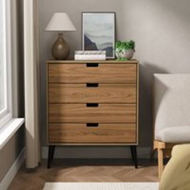 Taiwan 4 Drawer Chest (Ready Assembled) - Walnut - One Size