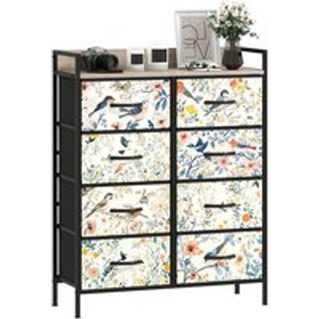 Homcom - 8-Drawer Chest of Drawers, Fabric Dresser, White