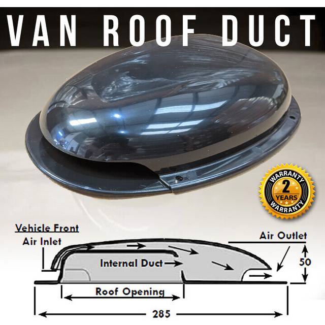 AVT Van Roof Vent Passive Air Extractor Duct BLACK
