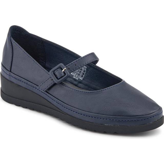 Wedge-Heeled Smart Mary Janes - TELOO42000 / 327 922 - Navy - 6