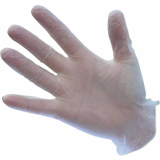 Portwest A900CLRL Powdered Vinyl Disposable Glove, Regular, Size: Large, Clear