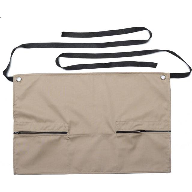 "(Beige) Short Money Cash Apron Zip Pockets 14"" Long"