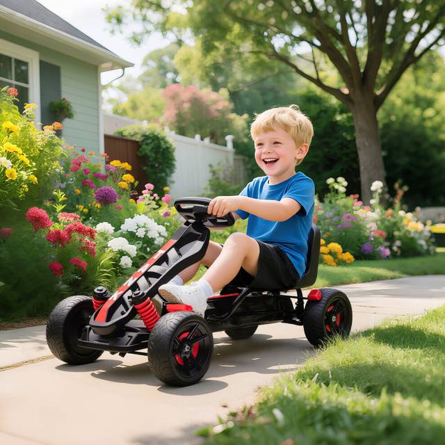 Tommy Toys Kids Pedal Go Kart with Automatic Clutch Red