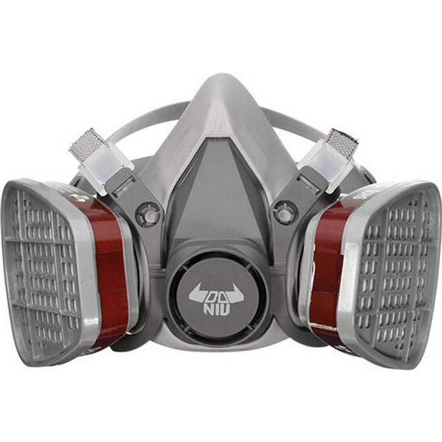 Double Gas Mask Protection Filter Chemical Half Face Respirator Mask