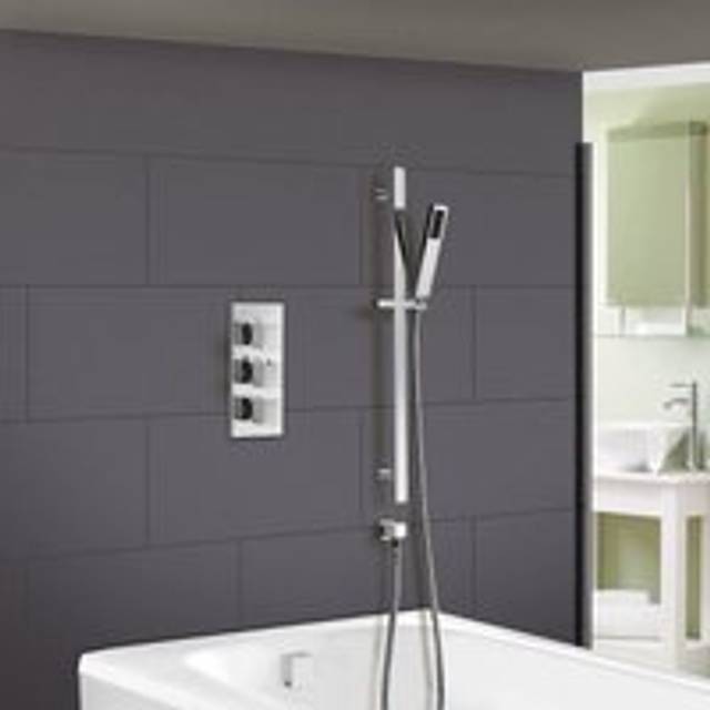 Nes Home - Cameo Concealed Thermostatic Shower Mixer Handset Slider Rail & Bath Filler