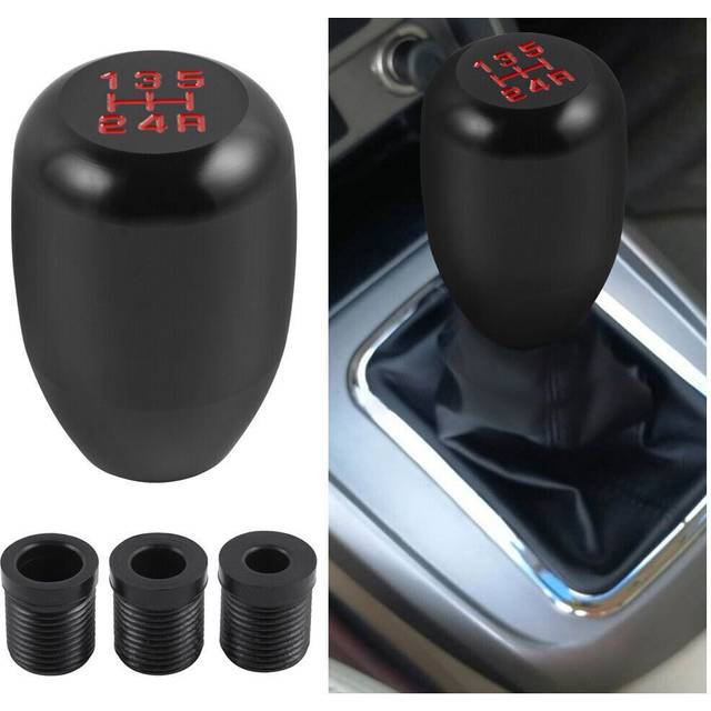 TEMU Universal Car 5 Aluminum Shift Knob Manual Gear Stick Shifter Black