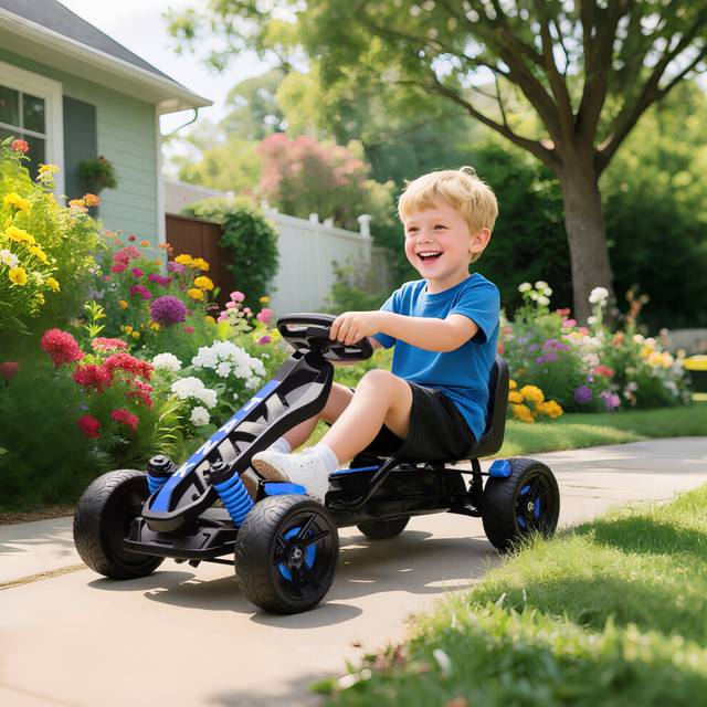 Tommy Toys Kids Pedal Go Kart with Automatic Clutch Blue