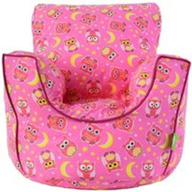 Cotton Pink Owl Bean Bag Arm Chair Toddler Size - Small