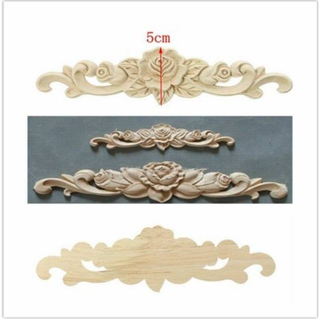 Elegant wood applique for furniture decoration unpainted mouldings design