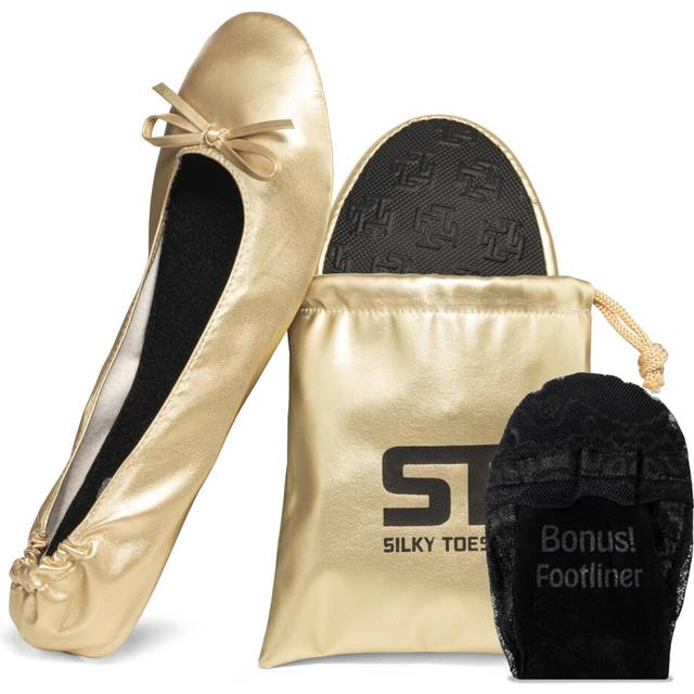 Silky Toes Foldable Flats for Women Purse Ballet Shoes Ballerina Slippers