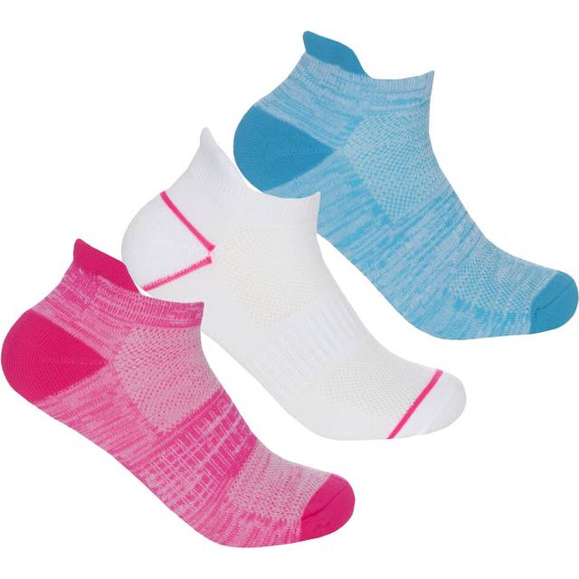 (Pink - 3 Pairs, 4-8) Ladies Womens Sports Activewear Trainer Liner With Cushioned Sole Socks Arch Support Ventilation Mesh Size 4-8