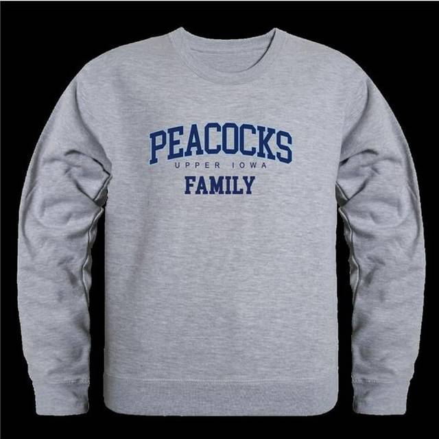 W Republic 572-681-HGY-04 Upper Iowa University Peacocks Family Crewneck Sweatshirt, Heather Grey - Extra Large