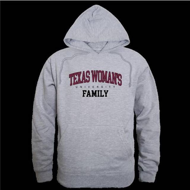 W Republic 573-597-HGY-05 Texas Womans University Pioneers Family Hoodie, Heather Grey - 2XL