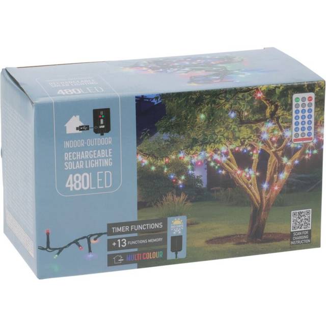 480 Multi LED Outdoor Solar Fairy Lights with 13 Modes, Timer & Remote Control