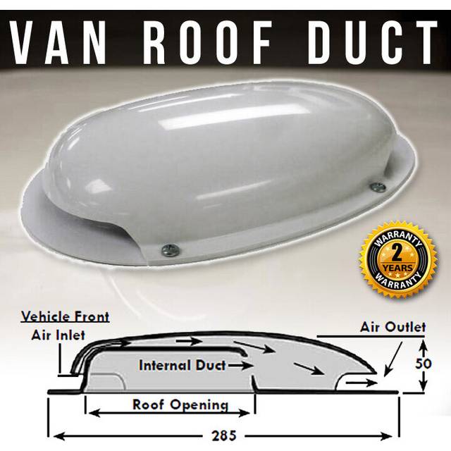 AVT Van Roof Vent Air Passive Extractor Duct WHITE