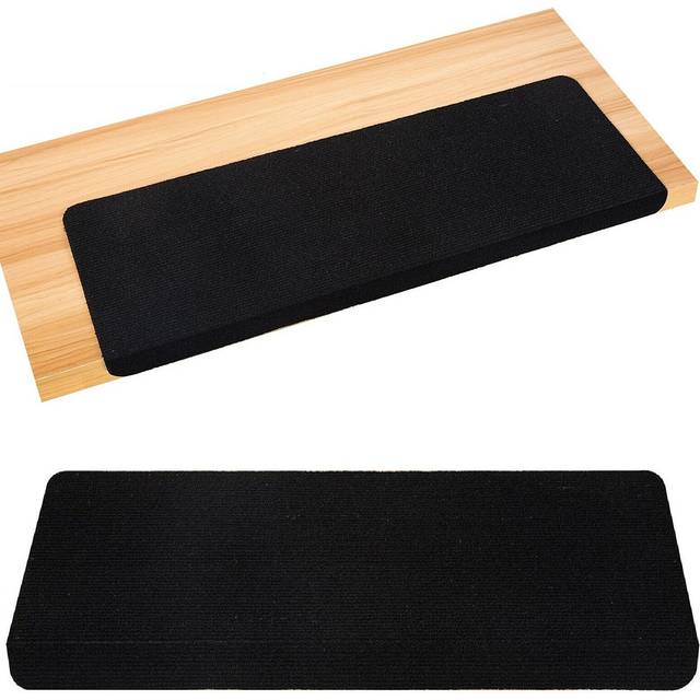 Gr8 Home Rectangular 15 Pcs Carpet Stair Treads Floor Mat Protection Cover Step Staircase[black], Black