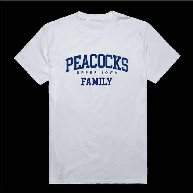W Republic 571-681-WHT-01 Upper Iowa University Peacocks Family T-Shirt, White - Small