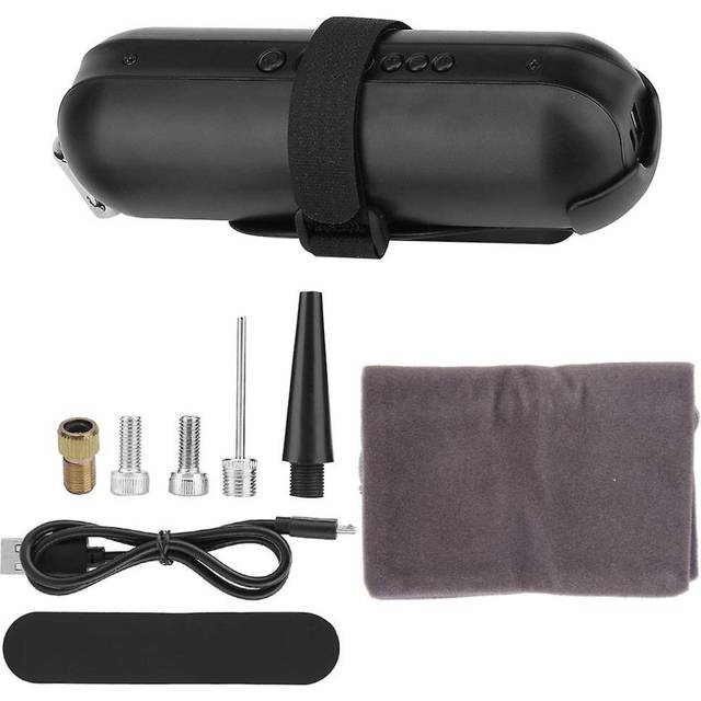Rechargeable Portable Tire Bike Pump Bicycle Pressure Air Inflator With Lcd Display (black)