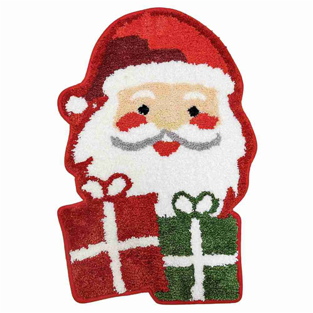 Christmas Bathroom Rug,Christmas Santa Claus Bath Rug Non-Slip Back Water Absorbent,Microfiber Rug,16x24 Inches