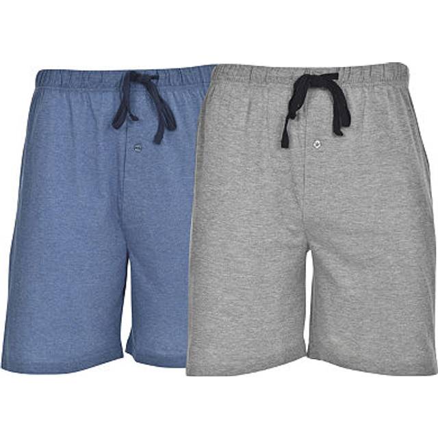"Hanes Mens 2 Pack Sleep Short  Cotton Jersey Blend 7.5"""""""" Inseam  Comfortable and Breathable  Blue Depth/Heather Grey  5X-Large"