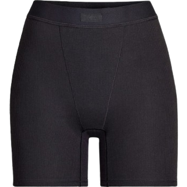 SKIMS Boxer | Black | 2XS | Cotton Rib - Soot