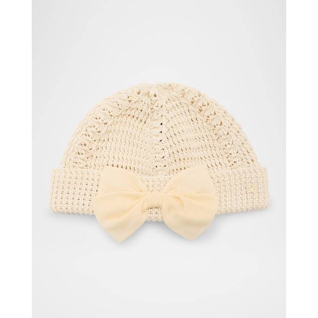 Valentino Garavani Cotton Beanie Hat With Organza Bow Woman BIRCH S/M