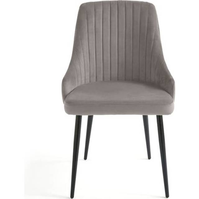 Shea Set of 2 Dining Chairs, Velvet - Grey