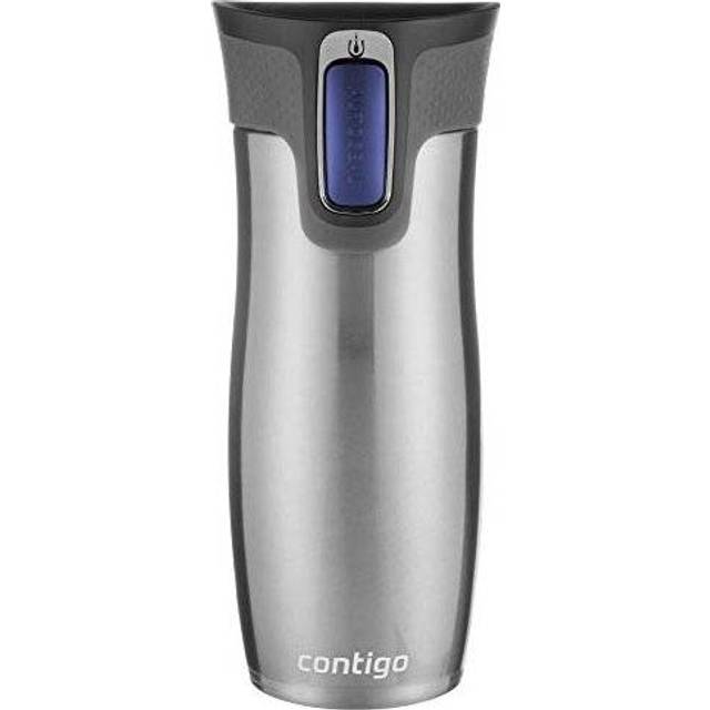 Contigo West Loop Autoseal termos, termos av rostfritt stål, kaffetermos i farten, BPA-fri, läckagesäker resetermos med Easy-Clean-lock, håller drycken varm i upp till 5 timmar, 470 ml