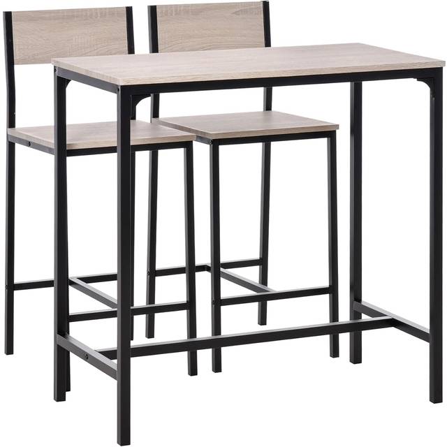 Metal Frame MDF Top Table & Bar Stool Set Black - Home Living | TJ Hughes