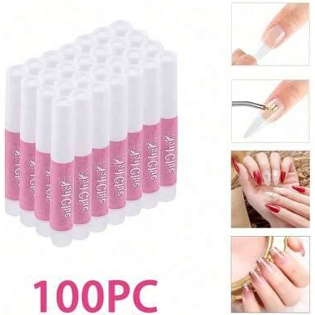 SHEIN 100Pcs Nail Glue, Super Strong Nail Glue For Acrylic Nails Long Lasting Professional Nail Tip Glue For Press On Nails Bond For Acrylic Nails Adhesive