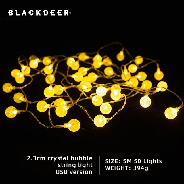 (5M 50 Leds USB) Solar String Lights Outdoor 100 Led Crystal Globe LightsWaterproof USB Battery Powered Patio Light for camping tent