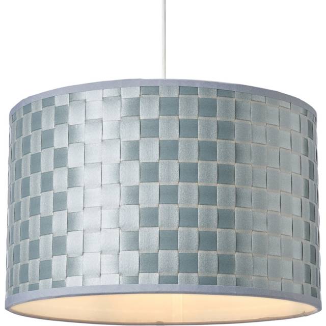 (Silver) Litecraft Sovin Woven Easy Fit Drum Light Shade