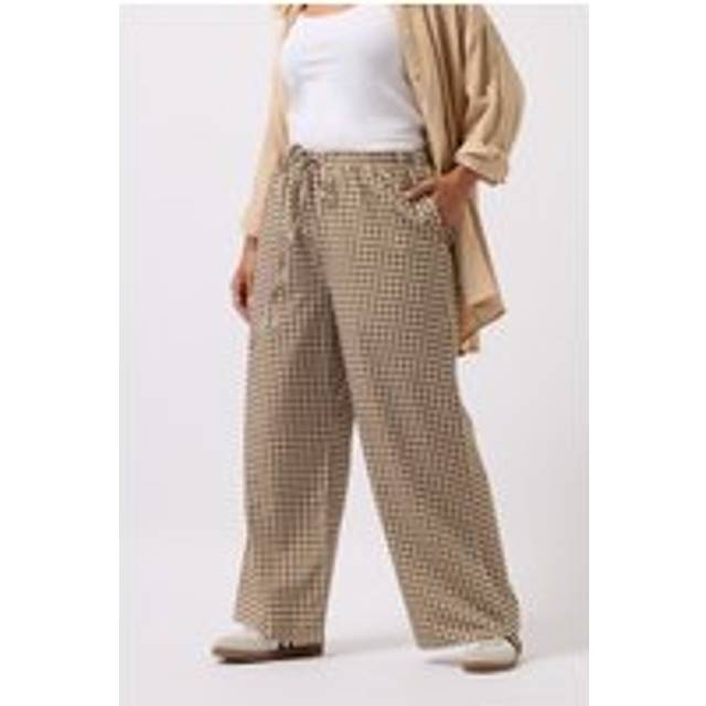 Yours Curve Brown Gingham Wide Leg Trousers, Women's Curve & Plus Size, Yours - 24