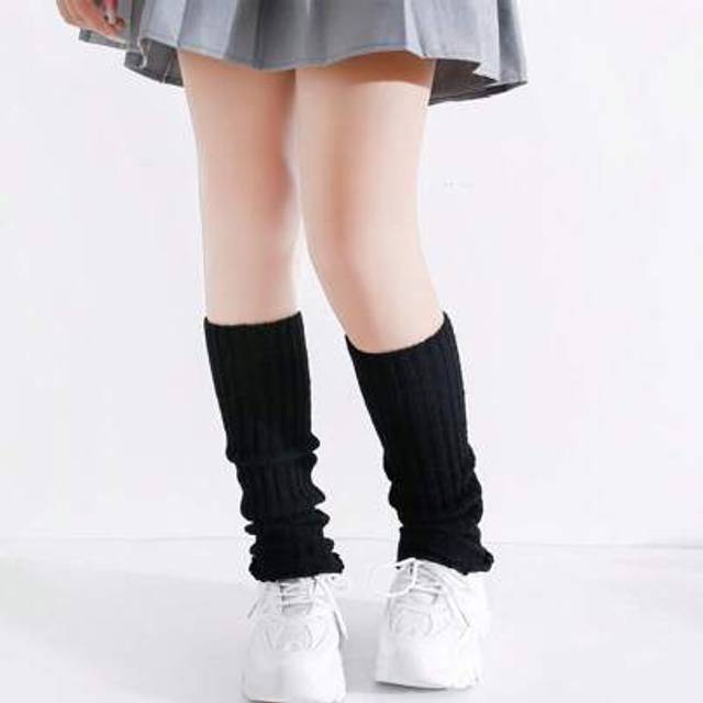 SHEIN 1 Pair Kids Girls Warm Knitted Leg Warmers, Suitable For Daily Wear Ages 3-12