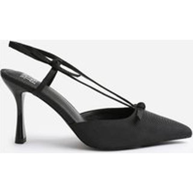 'Nieve' Wide Fit High Heel With Pointed Toe And Strap Detail - Black - 7E