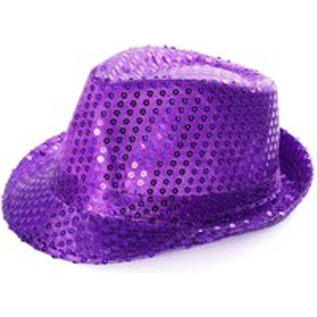 Purple Sequin Fedora Hat - Pack of 24