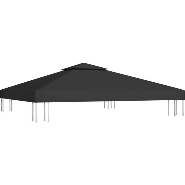 2-Tier Gazebo Top Cover 310 g/m² 3x3 m Black - Vidaxl