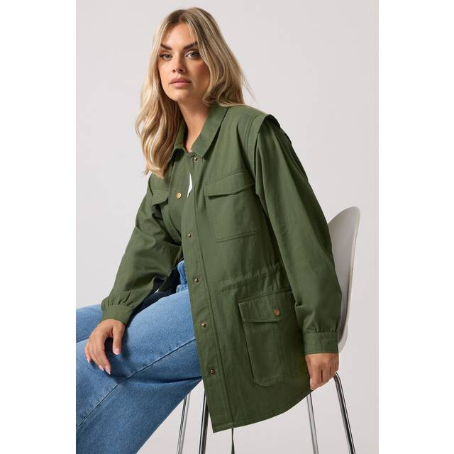 Yours Curve Khaki Green Carpenter Jacket, Women's Curve & Plus Size, Yours - 22-24