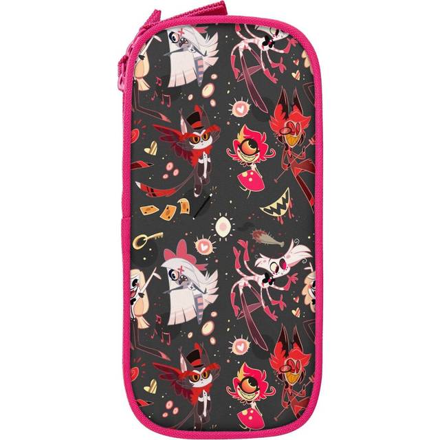 (As show, One size) Hazbin Hotel Big Capacity Pencil Case, Aesthetic Pen Pouch School Supplies Organizer Multiple Compartments