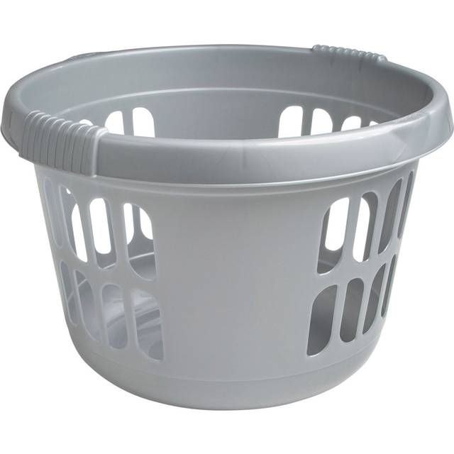 Recycled Plastic Round Laundry Basket - Grey